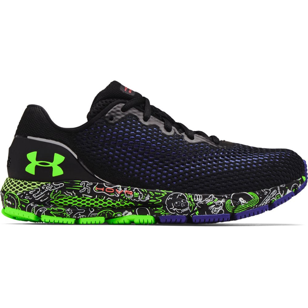 Kit 1 Tênis de Corrida Feminino Under Armour Charged Wing e 1 Pct com 3  pares de Meia cano alto Roxo