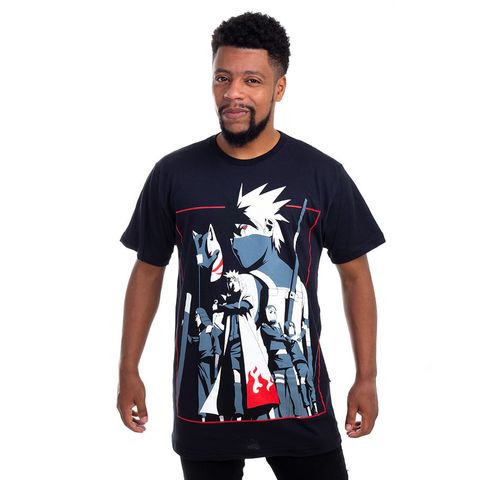 Camiseta masculina Naruto clássico preta