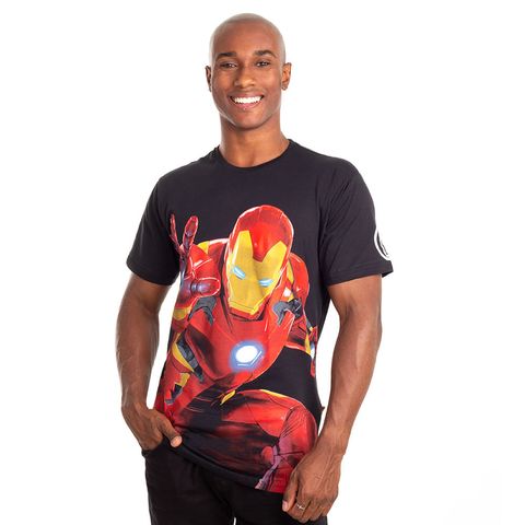 Camiseta infantil Homem de Ferro com músculo 1-4A vermelha, Marvel